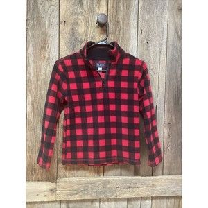 The Children’s Place Buffalo Plaid Fleece‎ Half Zip Pullover Small 5/6
